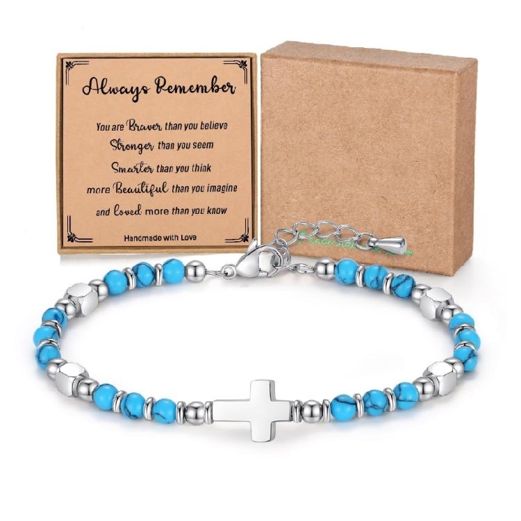 Hand-making Round Beaded Bracelet Religious Bracelet Natural Stone Bangles Stone Bracelet Present for Woman and Man