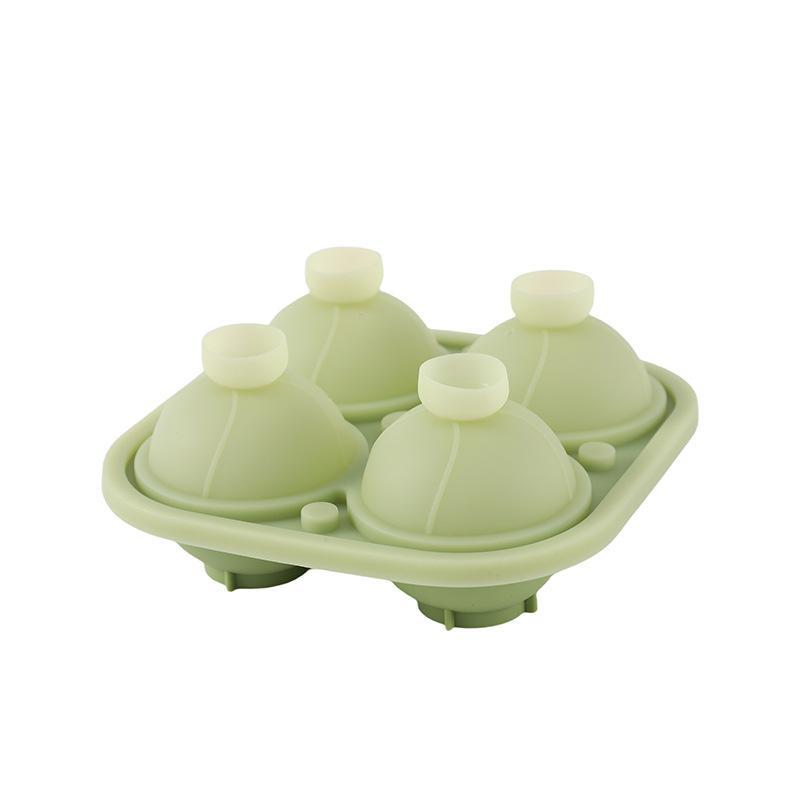 Reusable Large Silicone Ice Cube Tray with Lid Non-Stick Round Ice Ball Maker for Birthday Party Bar  Cold Drinks