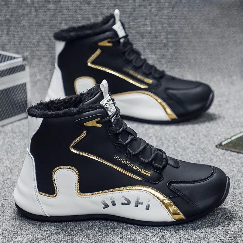 Waterproof Snow Boots Men 2025 New Winter Fashion Warm Cold Resistant High Top Cotton Shoes Non-slip Thicken Plush Ankle Boots