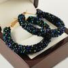 Fashion Women Circle Shape Rhinestone Inlaid Statement Hoop Earrings Jewelry