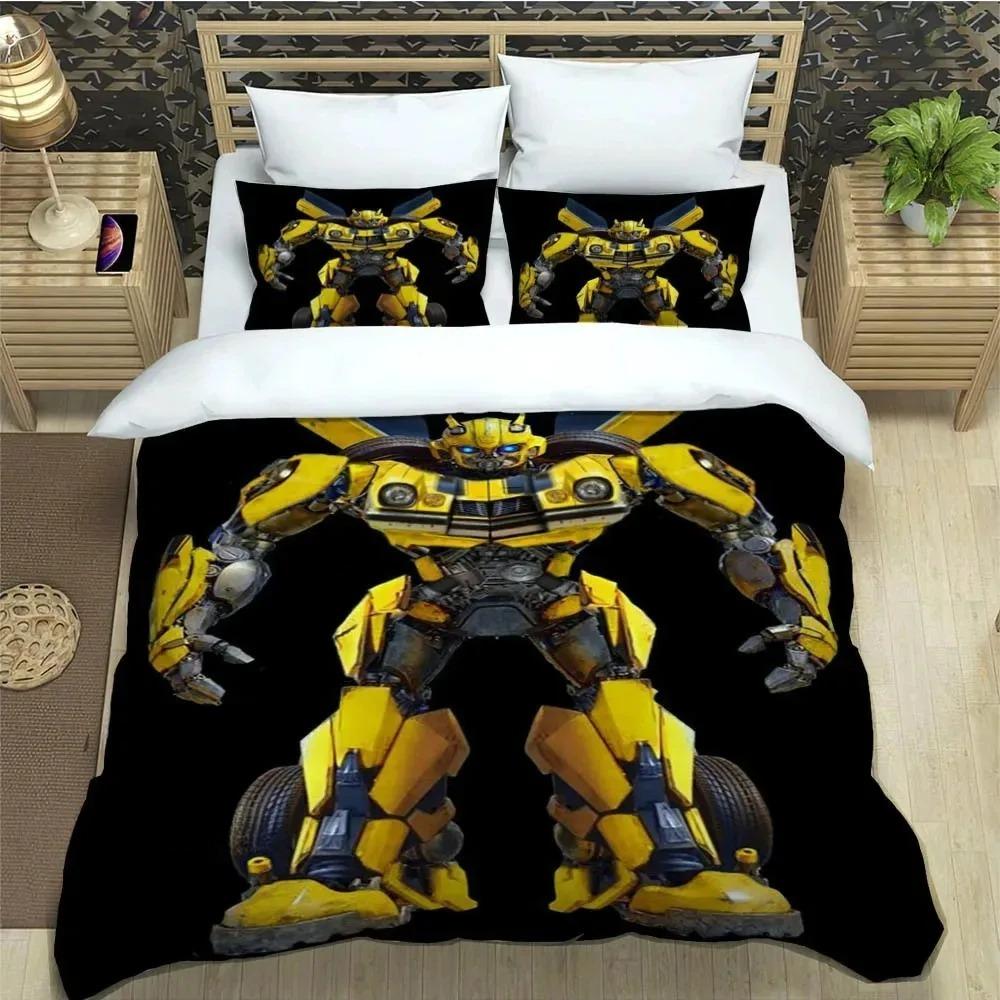 Bumblebee Car Duvet Cover Transformers Pillowcase Bedding Set Adult Boy Girl Bedroom Decoration Children Single Double Size