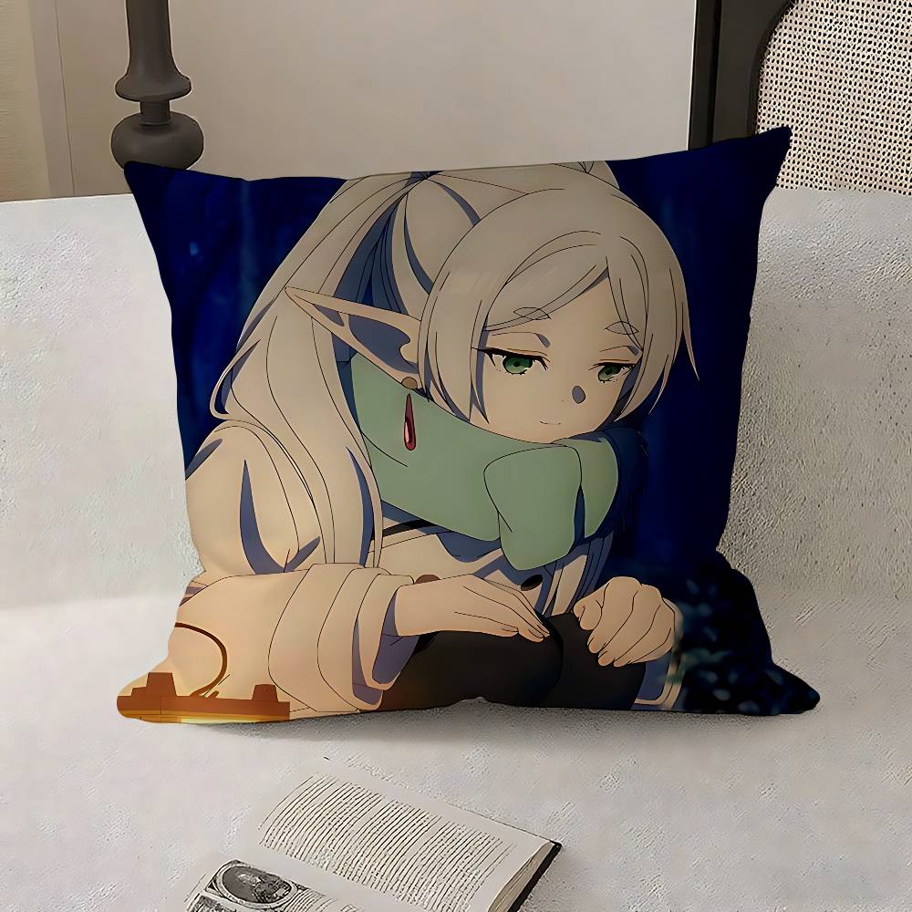Anime F-Frieren Cute Case Plush Fabric Soft Pillowcase Double Sided Print Cushion Cover Household Gifts