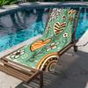 1pc Retro Heart Flower Beach Towel 70s Print Groovy Design Quick Dry Soft Microfiber Bath Towel For Women Vintage Lovers Gift