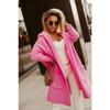 Letter Hooded Cardigan Knit Sweater Women Autumn Winter Loose Long Sleeve Coat Long Knitted Jacket Pocket Overcoat Office Lady