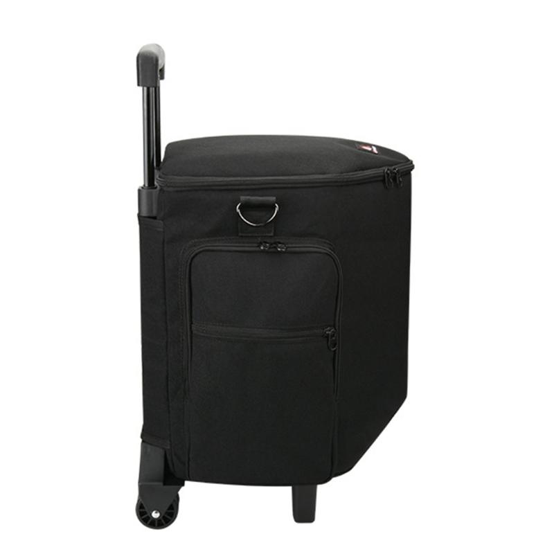 Carrying Case Rolling Speaker Bag for Wireless Speaker Foldable Storage Bag Multi Pocket Protective Case with Wheel