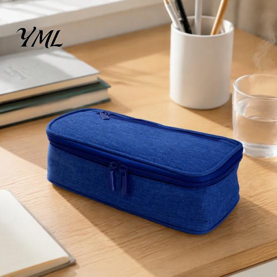 Organized Pen Storage Multi-compartment Pencil Case, Large Capacity Durable Stationery Organizer Functional Classroom Accessory Compact Wear-resistant