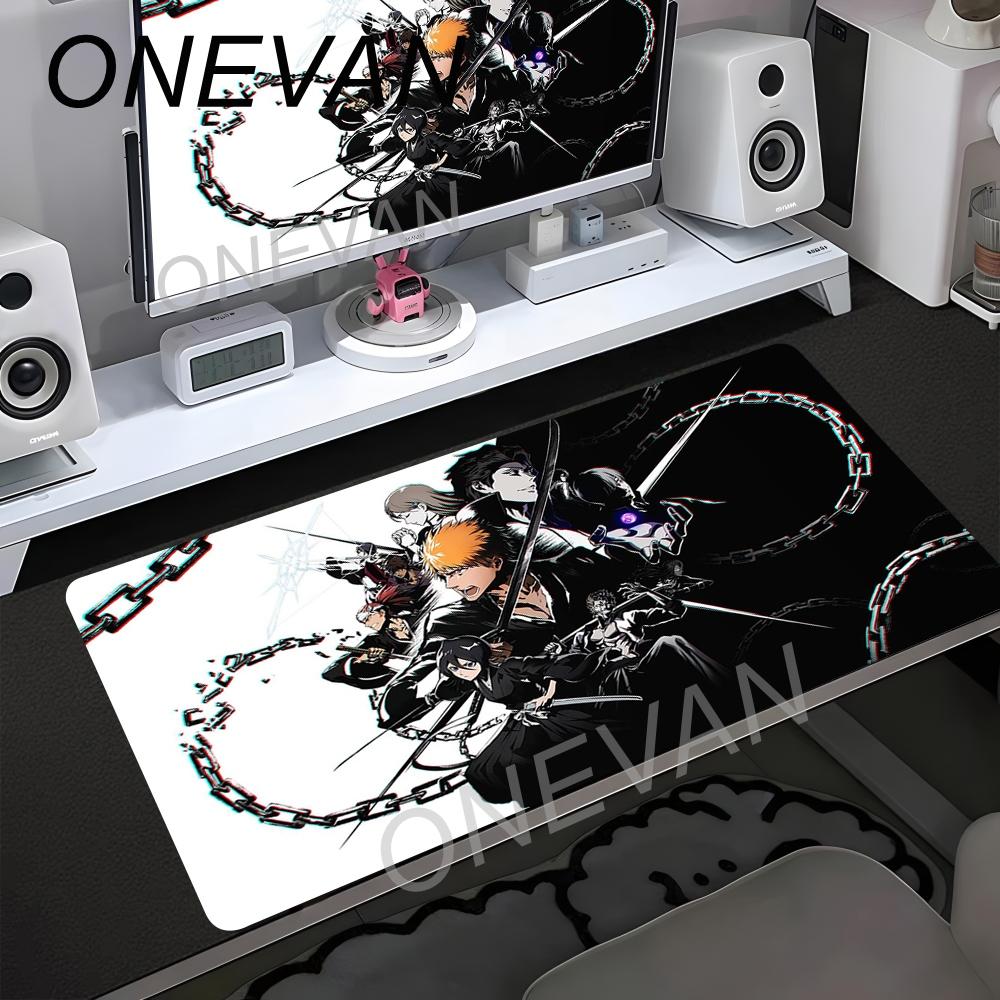 HD Printing Black and White Mouse Pad Anime Large Mousepad Bleach Manga Desk Mats Laptop Office Rubber Pc Gaming Non-Slip Carpet