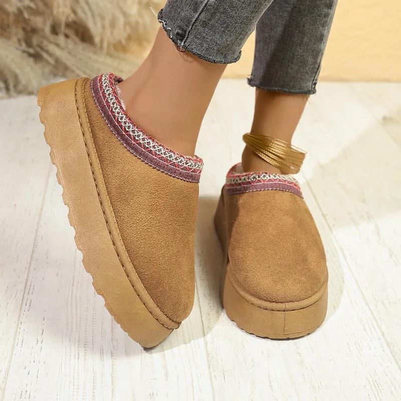 Women Home Cotton Slippers 2024 Selling New Plush Warm Women Slippers Comfortable Thick Soled Winter Leisure Walking Botas Mujer