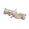 Girl Hairpin Mini Pink Bow Imitation Pearls Decor Soft Lace Hair Clip