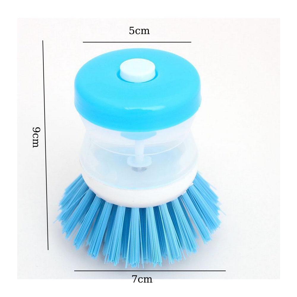 Brosse à vaisselle automatique créative avec tasse de stockage de liquide vaisselle, brosses de nettoyage en plastique pour chaudière de cuisine