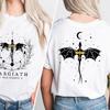 ZX TEE Basgiath War College T-shirt Double-side Print Fourth Wing Tshirt Dragon Rider Dark Academia T Shirt Crew Neck Short Sleeve Tops