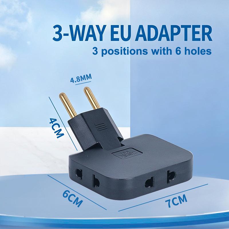 Eu Plug Adapte 4 In 1 Wall Outlet Extension Eu Electrical Socket 180 Degree Plug Adapter Travel Aadapter Portable Power Converte