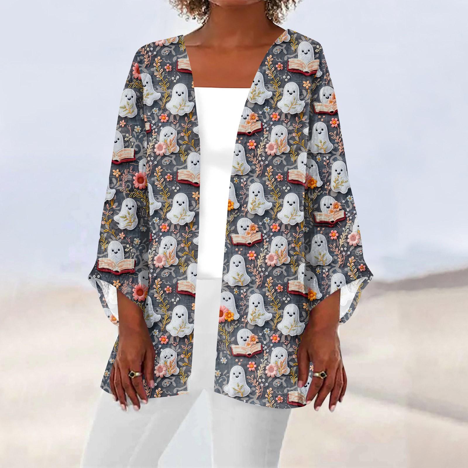 

Женская повседневная и модная легкая куртка средней длины с принтом на Хэллоуин XXXXXL