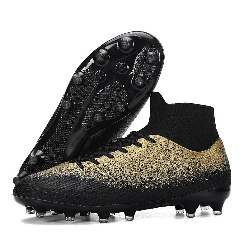 High-top Actual Combat Football Shoes Men's Spikes Grass Kicking Shoes Adult and Older Children's Game Training Shoes