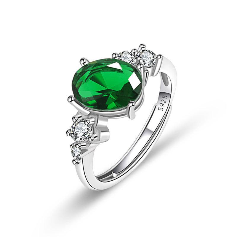 Women's Sapphire Ring With Colorful Ruby And Emerald Adjustable Band Fashion Jewelry Accessory For Her