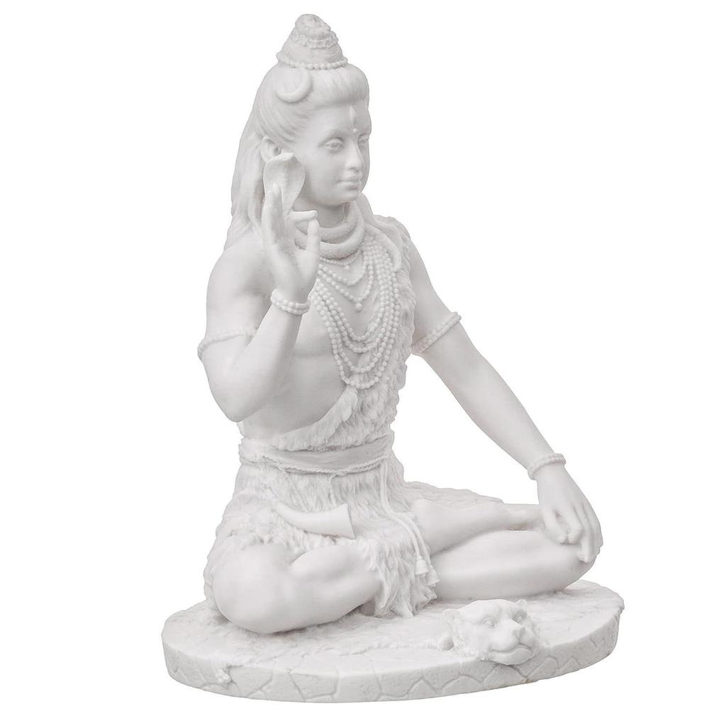 Weiße Polyresin-Segensstatue von Lord Shiva