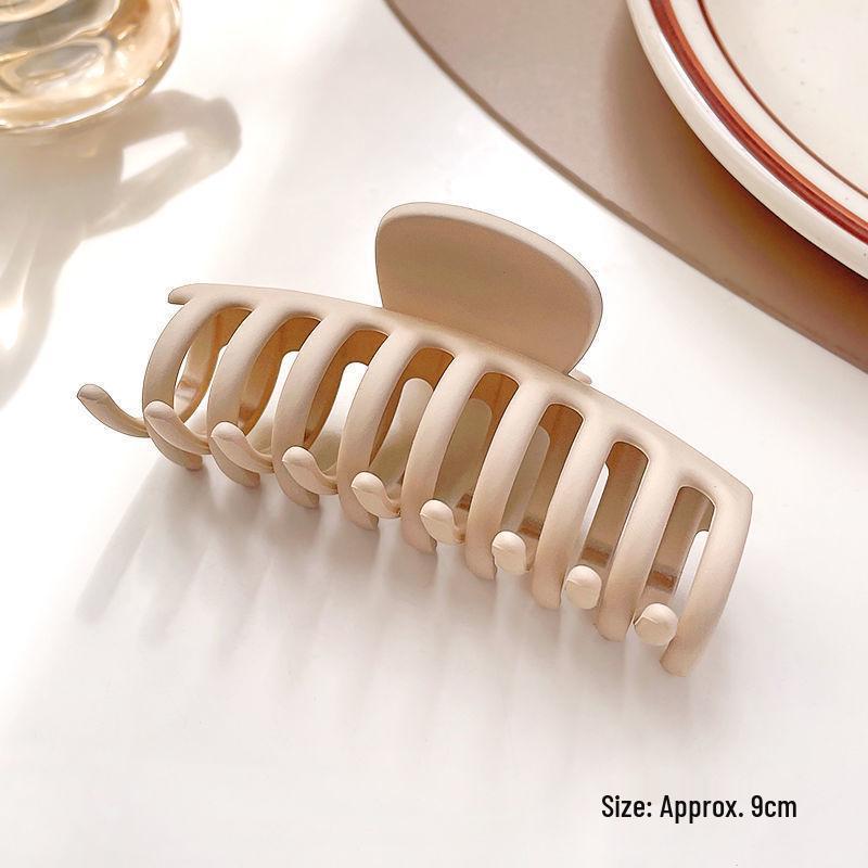 Versatile Spring Cross Hollow Hair Claw - Milk Tea Coffee Collection