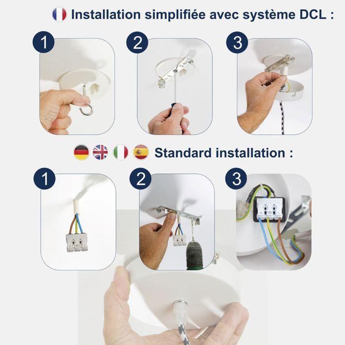 Suspension hang luminaire 2 cordes - chanvre douilles blanches