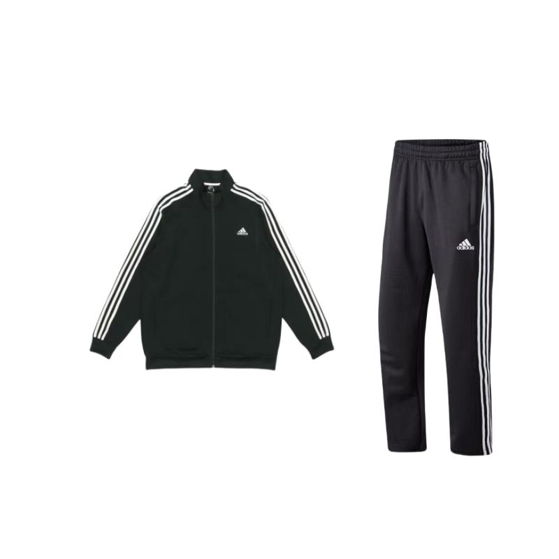

Adidas 3 Stripes Track Jacket And Pants Set Men Sports Suits Black TR30PR+H46099 L