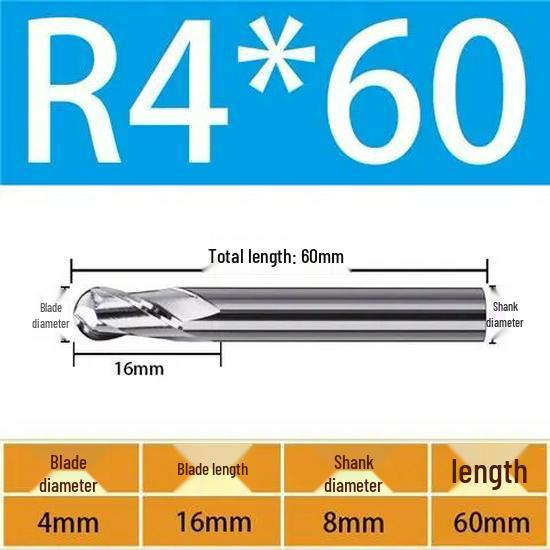 65° Metal Ceramic Flat-Bottom End Mill/Ball Nose End Mill/High-Gloss Mirror Face Mill