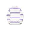 Li Ning Striped Polo Neck Loose Pullover Sweatshirt Unisex Sweatshirt Off-White Standard-White Bellflower-Purple AWDT721-1