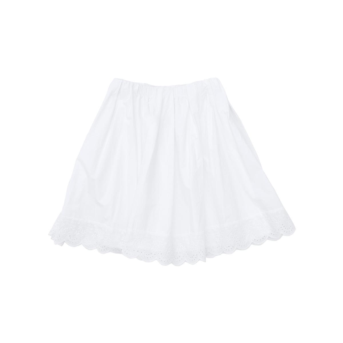 Хлопковая юбка миди Dai He Spring с плиссированной кружевной отделкой (H60004) Small белый
