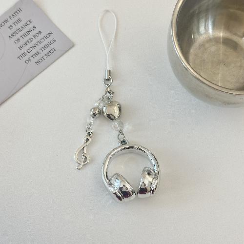 Portachiavi Creativi Cuffiette Piccole Colore Argento Portachiavi Cuffiette Ciondolo Carino per Cellulare per Donna
