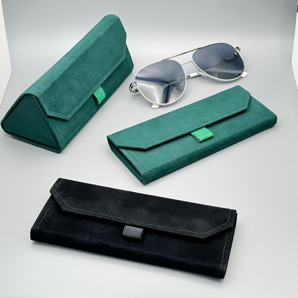 1pc Velvet Triangle Folding Glasses Women Case Elegant Sunglasses Case Purse Hard Men Soft Elegant Reading Glasses Box Glasses
