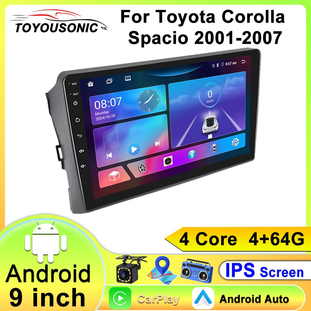 Android Car Multimedia Player For Toyota Corolla Spacio 2001-2007 GPS Navigation CarPlay 4G Head Unit Stereo Video Player