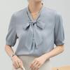 NaVaVa Women Ribbon V Neck Short sleeVe Blouse Nb2802