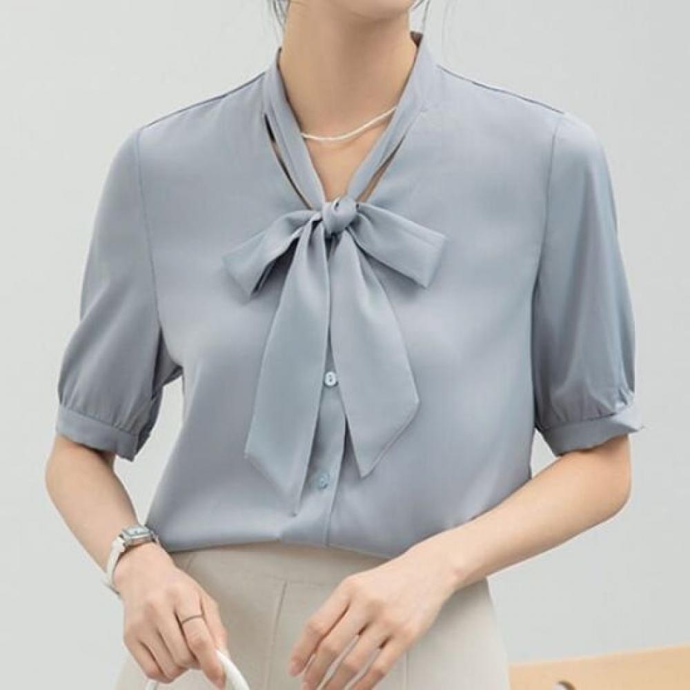 NaVaVa Women Ribbon V Neck Short sleeVe Blouse Nb2802