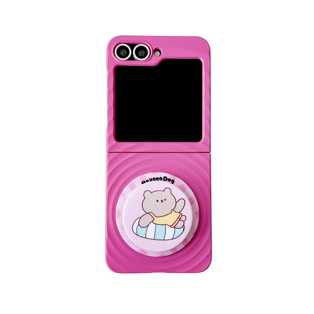 Samsung ZFlip7 Ripple Skin Anti-Fall Magnetic Stand Case for ZFlip6/5 - Trendy Protection for Men and Women