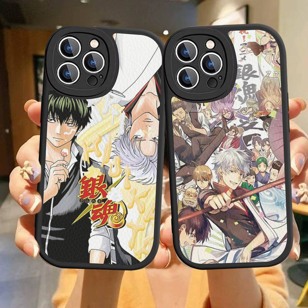 G-GINTAMA Anime Phone Case Hard Leather For IPhone 16 15 14 Mini 11 12 13 Pro Max Plus Fundas
