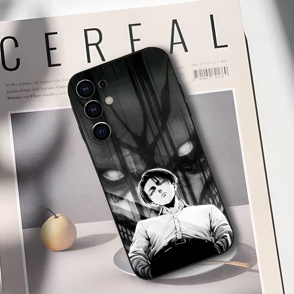 L-Levi Ackerman A-Attack On T-Titans Phone Case For Samsung S25,S24,S21,S22,S23,S30,Ultra,S20,Plus,Soft Silicone Black Cover