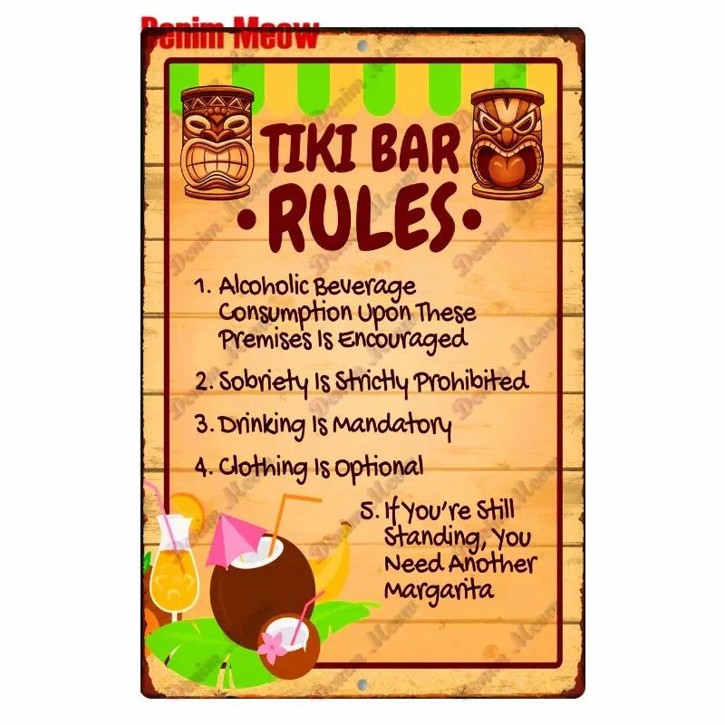 Beach Metal Tin Sign, Vintage Summer Beach Plates, Relax Wall Sign, Pool Tiki Bar Pub Seaside Ocean, Happy Place, Decor WY161