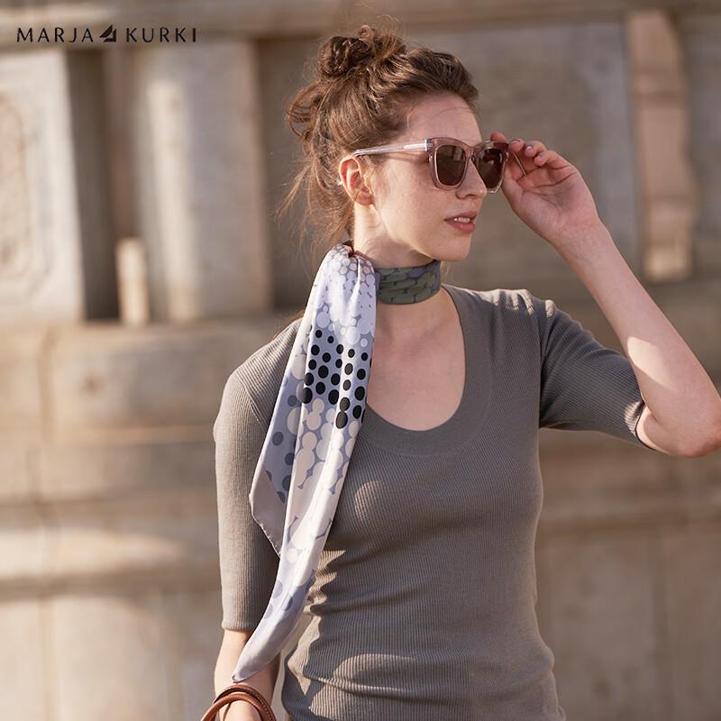 

MARJA KURKI Elegant Autumn Mist 100% Silk Scarf