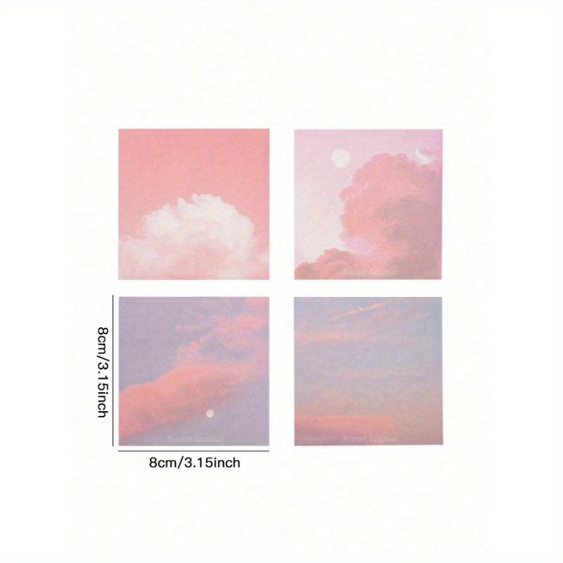 50 Gradient Sticky Notes, Minimalist Cloud Design, Sticky, Suitable For Messages, Memo Notes, Note Pads, Cute And High-Quality Student Style