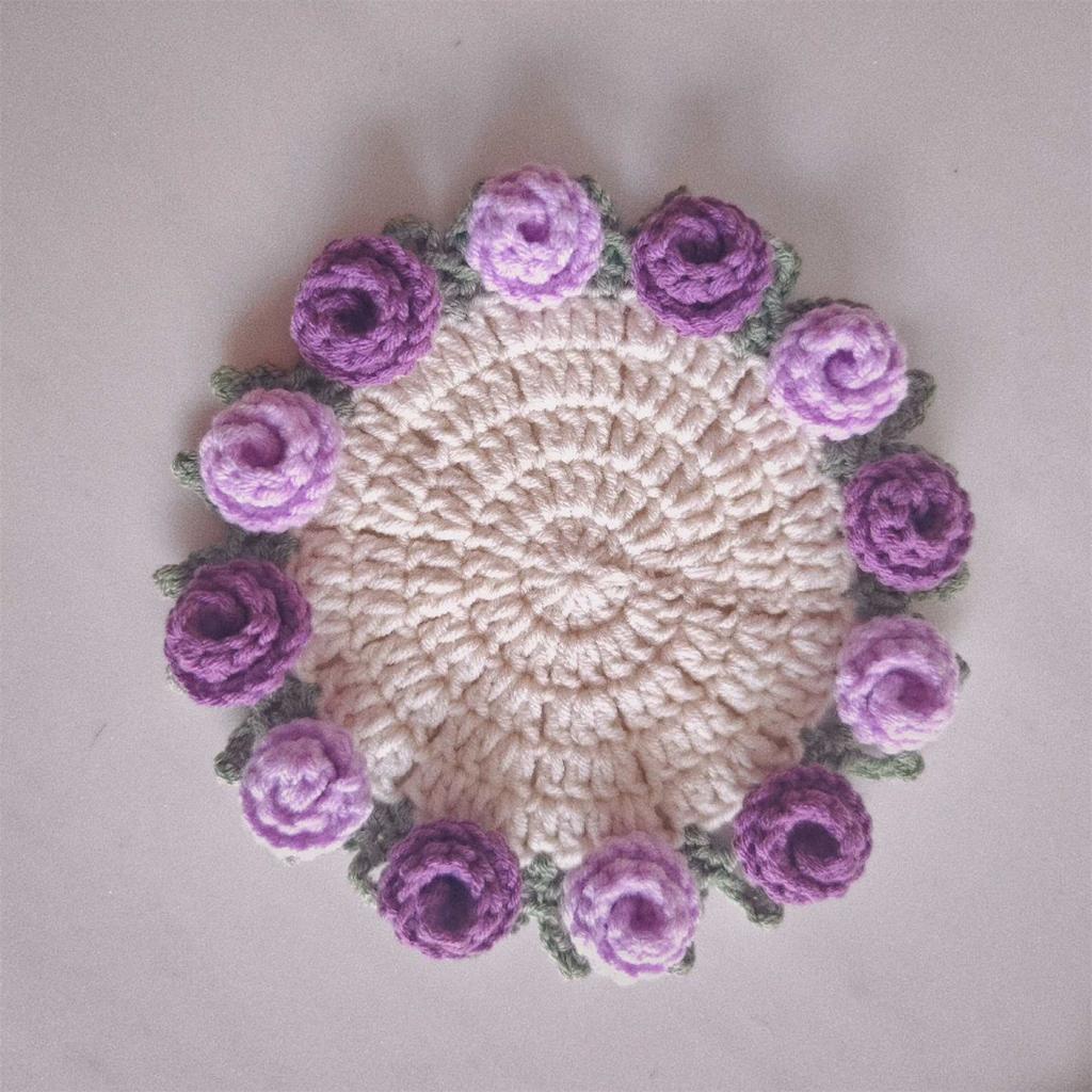 Crochet Flower Blanket, DIY Handmade Vintage Crochet Rose Flower Bouquet-Material Pack, Soft Rose Flower Bouquet Knitted