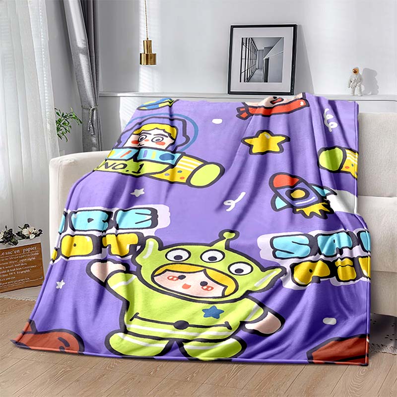 Various Styles and Sizes Toy Stories Cartoon Print Soft Blanket Bedroom Living Room Sofa Office Nap Camping Travel Shawl Blanket