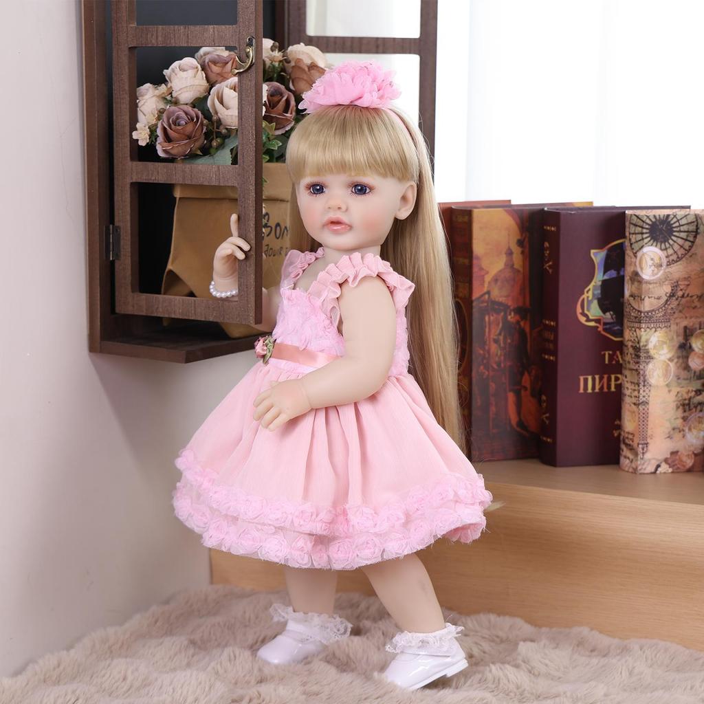 KEIUMI Reborn Doll Girl 55 Cm Bathe Silicone Vinyl Realistic Newborn Baby Dolls Early Educational Toy Kids Christmas Gift