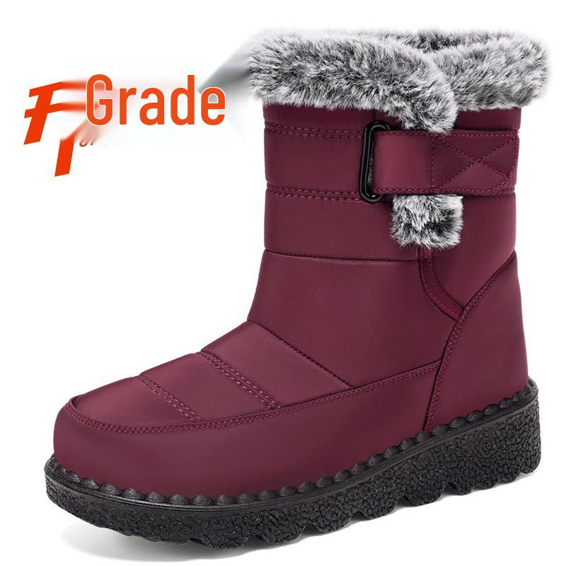 Women's High-Top Winter Snow Boots with Thick Velvet Lining for Warmth and Comfort