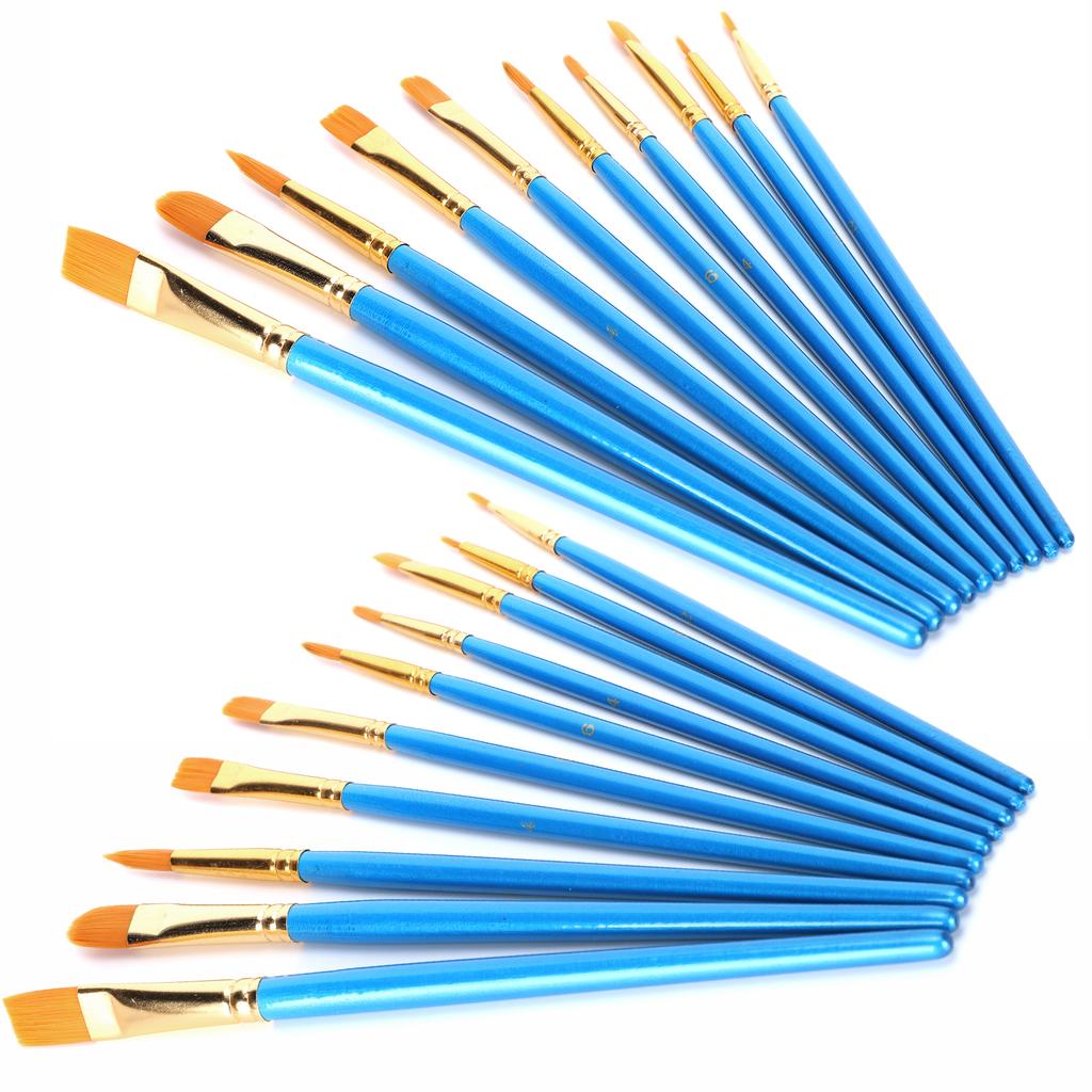 20 sztuk Zestaw Pędzli do Malowania Akwarela Farba Olejna Narzędzie do Rysowania dla Artystów Materiały Niebieski Uchwyt