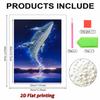 DIY Diamond Art Pearl Painting Kit for Adults, Blue Whale Shaped Pearl Art Painting Wall for Home Office Decor Handmade Gift