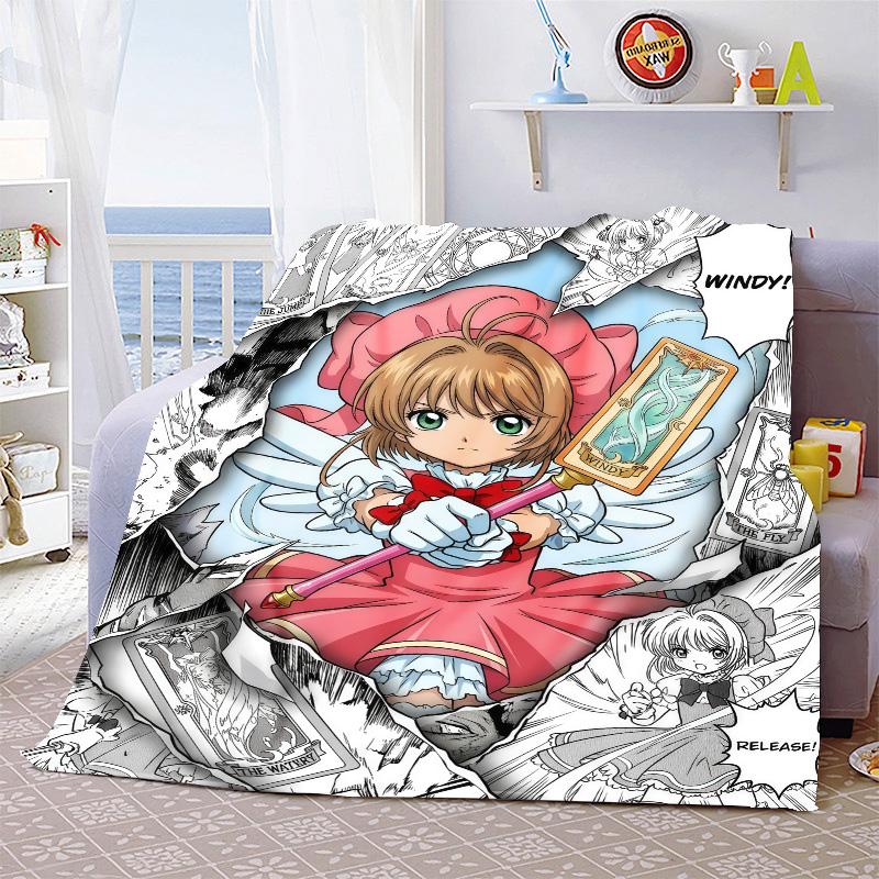 Cardcaptor Sakura Anime Blanket Flannel Throw Soft Warm Lightweight Blanket for Sofa Bed Cozy Home Decoration -QJY