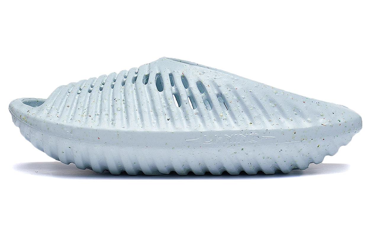 Li Ning Men's Black/Blue Jet Sky Slay Quiet Abrasion Resistant Slide Slippers Azst011-3 Cm