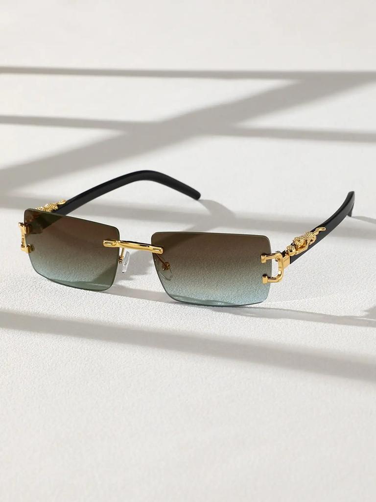 Fashionable Trendy Frameless Rectangular Personalized Sunglasses For Daily Life