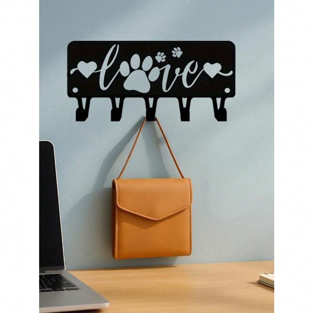 Puppy Key Holder Wall Hook & Metal Towel Rack, Scenery Holiday Decor