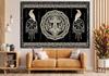 Norse Tapestry, Viking Tapestry Wall Hanging Raven Ancient Rune Dragon Totem Norse Mythology Tapestries, Black White Mystical Ge