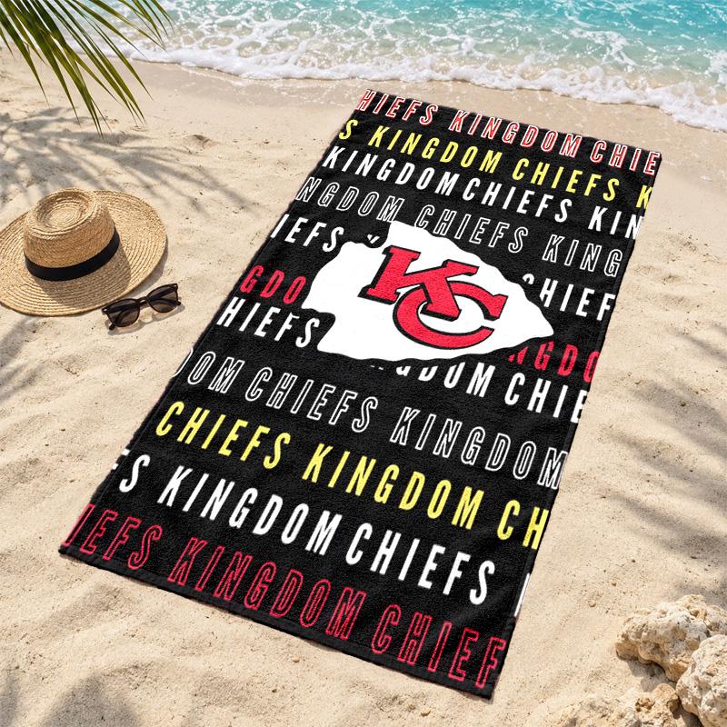 Kansas City Chiefs Beach Towel Quick Dry Sand Free Lightweight Beach Towels for Travel Swimming Camping