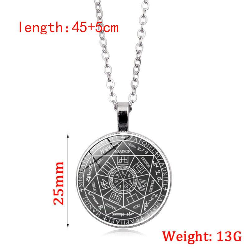 Sieben Erzengel Zeit Edelstein Halskette Damen Vielseitiger Glas Anhänger Schlüsselbein Kette Zierlich Kleines Geschenk